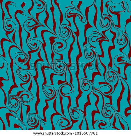 abstract background, blue and brown, waves pattern, for interior, decoration, wallpaper and textile
