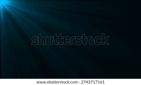 Abstract background with blue light rays emanating from a central point, creating a sense of depth and tranquility