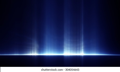 Abstract background â?? blue light trails rising from the horizon