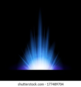 Abstract background with blue lighting flare