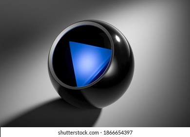 Abstract Background For Branding. Magic Ball With Prediction. High Quality 3d Illustration