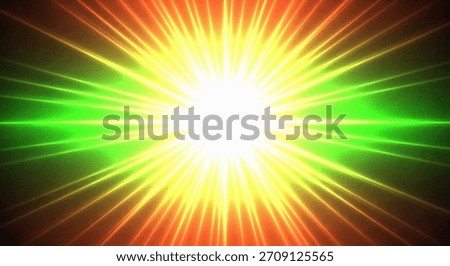 Abstract background with bright light rays emanating from a central point.