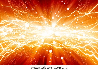 Abstract background - bright lightnings, lights with beams