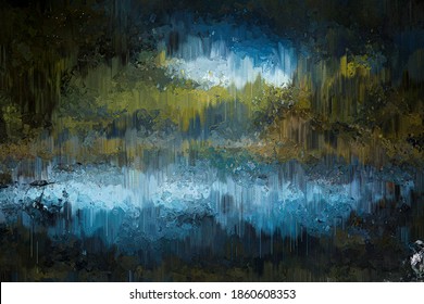 Abstract background with brush strokes in grunge digital colorful painting style.
