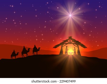 Nativity Jesus Scene Holy Family Comet Stock Photo (Edit Now) 1579030162