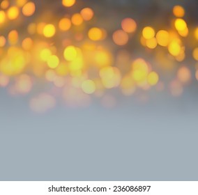 Abstract Background Of Christmas Lights. Blurred Of Candle Light.