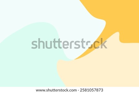 Abstract background, combination of white, light green, orange, and cream with beautiful curved patterns, looks elegant and luxurious, modern background.