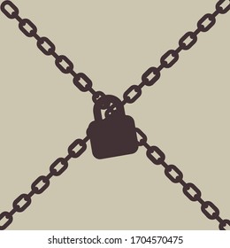 Abstract background complete lockdown concept  chains   lock backdrop  graphic design illustration wallpaper