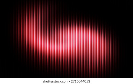 Abstract background composition showcases intensely glowing vertical red light bars centered against an absolute black void creating a dramatic visual rhythm reminiscent of an audio equalizer display