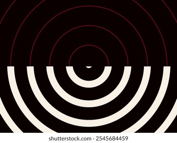 Abstract background with concentric circles in black, white, and maroon. - Powered by Shutterstock