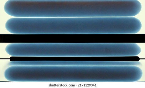 An abstract background consisting of blue tubes and black horizontal bars
