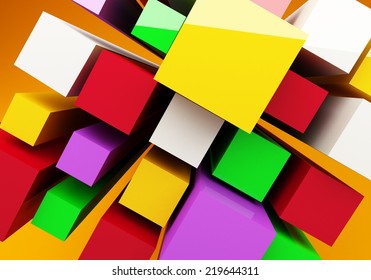 abstract background consisting of cubes