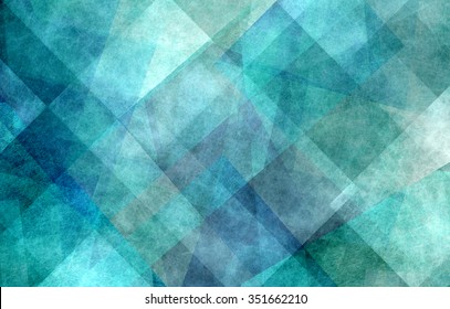 Abstract Background Design, Geometric Lines Angles Shapes In White Layers Of Transparent Material On Green And Teal Blue Background Color