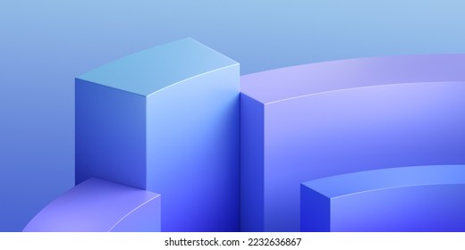 Abstract background design  pastel colored minimalist geometric composition  3D Illustration