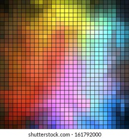 Abstract background for design. Retro pattern of geometric shapes. Colorful mosaic backdrop. Geometric retro background, place your text on the top of it. Retro triangle and square background. 