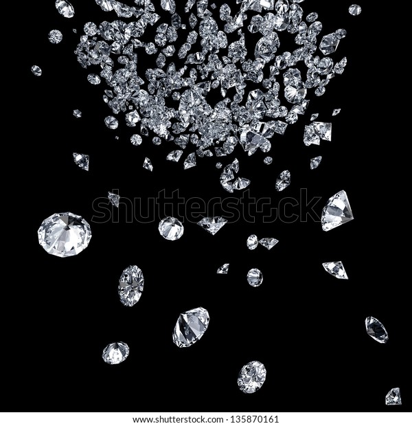 Abstract Background Diamonds Falling Down Stock Illustration 135870161