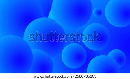 Abstract background with different blue balls, provide a three-dimensional effect with a fine color gradation.