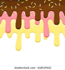 Dripping Pink Glaze Abstract Background Donut Stock Vector (Royalty ...