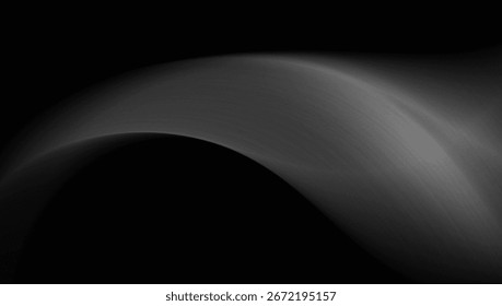 abstract background with dynamics and texture of elegant monochrome colors. Curved gray ribbons or waves that cross the dark field