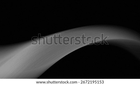 abstract background with dynamics and texture of elegant monochrome colors. Curved gray ribbons or waves that cross the dark field