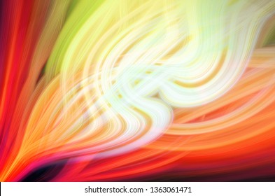 Abstract background element. Dynamic yellow and orange curves ands blurs pattern. Science and technology concept.