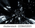 Abstract background with explosion and flying debris
