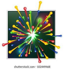 Abstract background of explosion paint. Raster version - vector version in my portfolio.