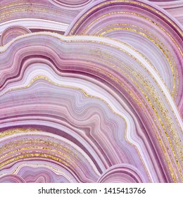 abstract background, fake stone texture, agate with pink and gold veins, painted artificial marbled surface, fashion marbling illustration