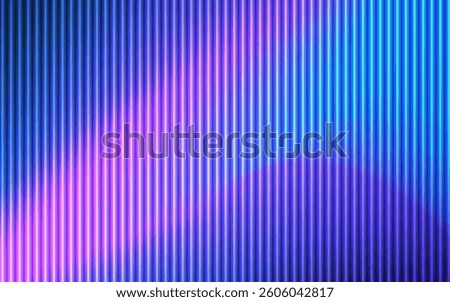 Abstract background features glowing vertical lines transitioning from vibrant blue to neon pink and purple hues.