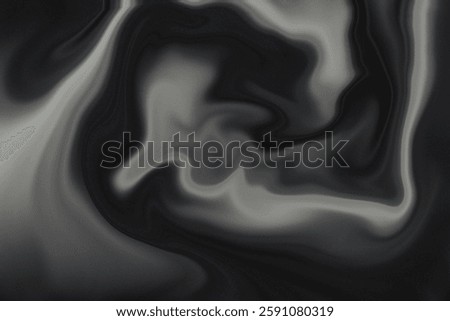 Abstract background features a mesmerizing blend of black, white, and gray, forming fluid, swirling patterns that resemble liquid in motion. The grainy texture adds a raw, tactile element, enhancing i