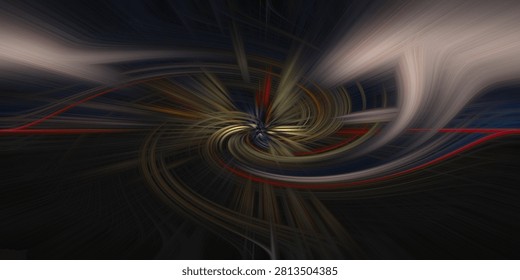 Abstract background features twisted colorful light trails forming a captivating spiral vortex, depicting dynamic motion, energy, and artistic complexity.