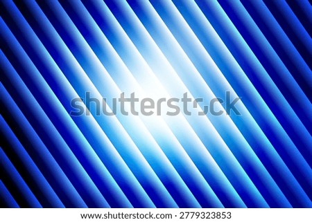An abstract background featuring diagonal lines in varying shades of blue, with a bright white light emanating from the center.