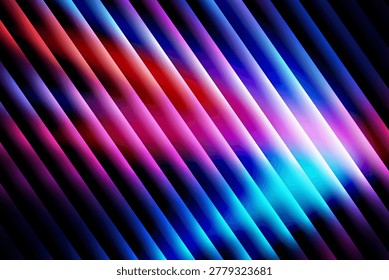 An abstract background featuring diagonal streaks of vibrant neon light in shades of blue, purple, pink, and red, creating a dynamic and energetic visual.