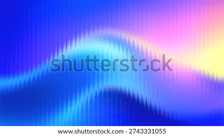 Abstract background featuring a flowing, wavy pattern with vertical lines. The color palette is dominated by blues and purples with lighter highlights, creating a smooth, vibrant, and modern aesthetic.