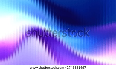 Abstract background featuring a flowing, wavy pattern with vertical lines. The color palette is dominated by blues and purples with lighter highlights, creating a smooth, vibrant, and modern aesthetic.