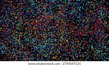 Abstract background featuring multitude of small colorful particles creating a vibrant confetti-like pattern