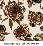 abstract background floral pattern work, suitable for fabric printing, mixed flowers