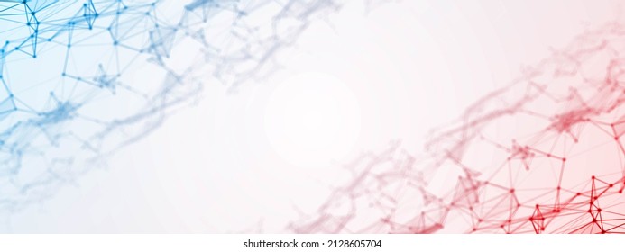 Abstract background frame. Digital network technology design. Pattern plex lines and dots, particles. Science. Information field. Fire and ice. Connection threads. LED strip. Poster business, medicine