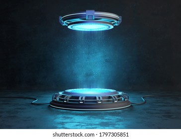 Abstract background, Futuristic pedestal for product presentation. 3D illustration