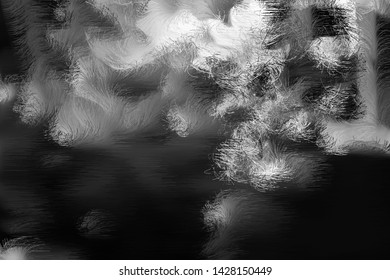 Abstract background with geometric design. Digital futuristic element. Technology. Macro flower cactus. Floral wallpaper. Black and white, monochrome. Dark background. Color palette.