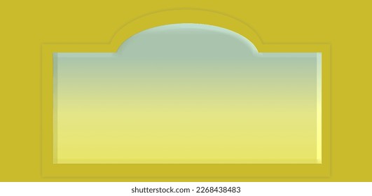 Abstract background with geometric or frame design on yellow, gold and evening sky color