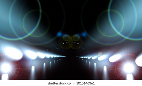 Abstract background with glow and road. 3d illustration, 3d rendering. - Shutterstock ID 1015146361