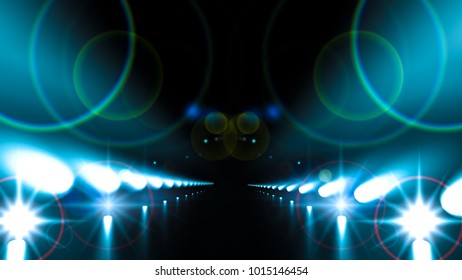 Abstract background with glow and road. 3d illustration, 3d rendering. - Shutterstock ID 1015146454