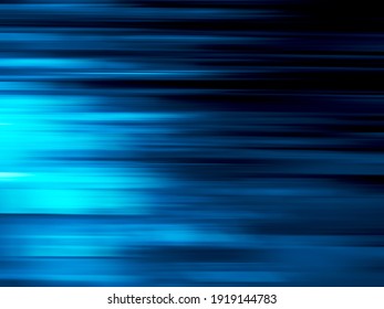 Abstract background - glowing stripes. Simple backdrop. Blue 3d illustration with light effects. For sci fi, virtual reality or future technology design projects.