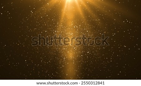 Abstract Background of Gold Particles with Shining Stars