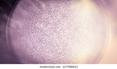 Abstract Background Of Golden Light Hitting A Spherical Object With Dust Particles Floating In The Air In Purple Beige.