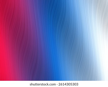 An abstract background with a gradient of red, blue, and white tones arranged in a smooth, wavy pattern, creating a visually appealing texture.