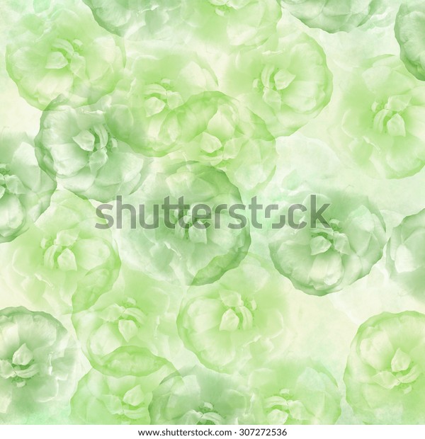 abstract background, green floral motiffs