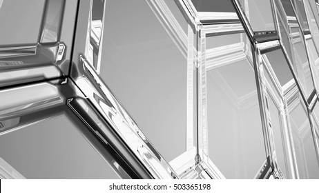 Abstract background from hexagons. 3d illustration. surface of hexagonal tiles closeup