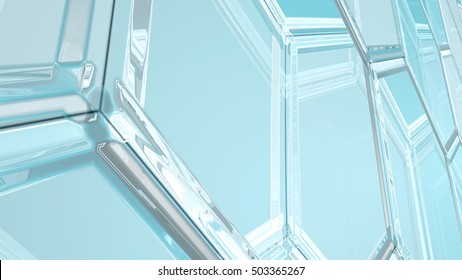 Abstract background from hexagons. 3d illustration. surface of hexagonal tiles closeup